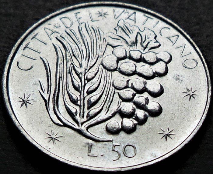 Moneda 50 LIRE - VATICAN, anul 1977 * cod 4737 B - Papa Paul VI-lea = UNC