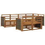 vidaXL Set canapea sectională 6 pcs natural Lemn Solid de Acacia 3384465