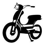 Cumpara ieftin Sticker decorativ, Moped, Negru, 60 cm, 8233ST, Oem