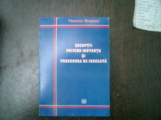 Exceptii privind instanta si procedura de judecata - Theodor Mrejeru foto