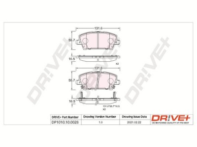 Dr!ve+ DP1010.10.0028 set placute frana,frana disc foto