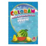 Coloram desene mari pentru cei mici: Fructe