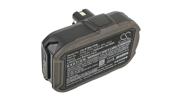 Cameron Sino 2000mAh Ryobi ZRP813,BID-1801M,BID-180L,BID1821,BIW180,CDL1802P4,CAD-180L,CAG-180M,CAP-1801M,CCC-1801M Baterie