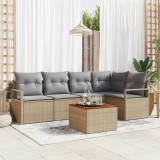 Cumpara ieftin Set de canapele pentru grădină cu pernă 6 pcs Bej Rattan poli