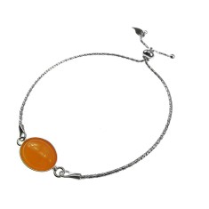 Bratara argint reglabila cu jad galben oval 14x10 MM