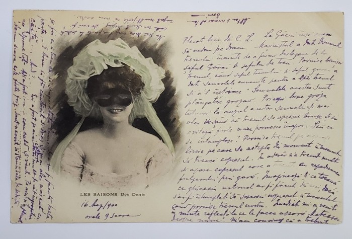 CARTE POSTALA , ILUSTRATA PE VERSO , LES SAISONS DES DENTS , 1900