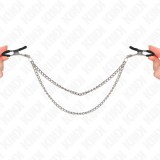 Cleme pentru sf&acirc;rcuri Kink cu 2 lanțuri groase argint 20/23 cm