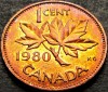 Moneda 1 CENT - CANADA, anul 1980 * cod 484 F = excelenta, America de Nord