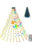 Luminițe de Crăciun &icirc;n formă de copac cu inel, 1.5m 300 LED 11 moduri cu telecomandă, etanșe pentru interior și exterior