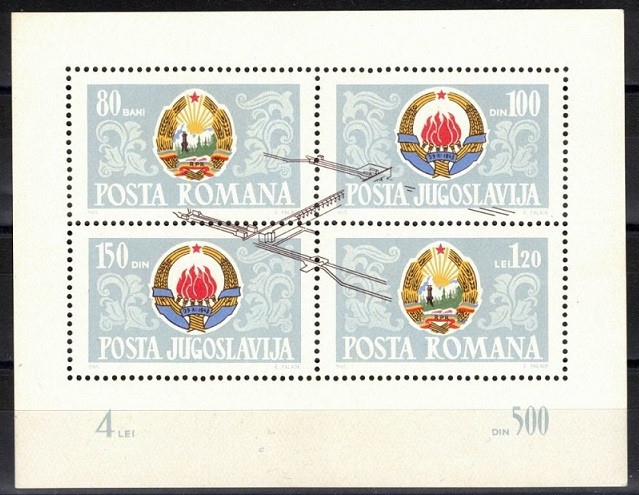 C2168 - Romania 1965 - Portile de fier bloc neuzat,perfecta stare
