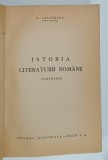 ISTORIA LITERATURII ROMANE , COMPENDIU de GEORGE CALINESCU , EDITIE INTERBELICA
