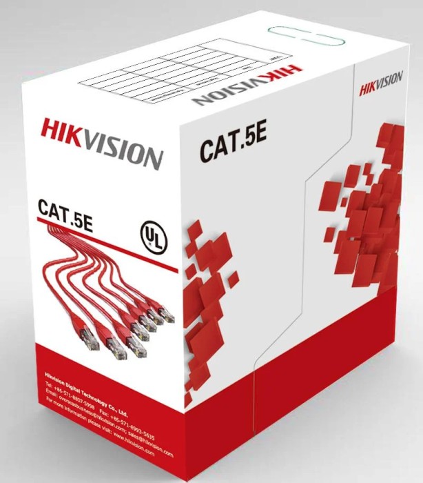 Cablu U/UTP cat. 5E Hikvision, DS-1LN5E-S, 4x24AWG, material cupru integral,