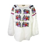 Bluza dama tip ie R 25, marime L, alb/mov