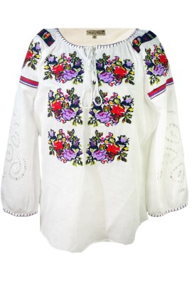 Bluza dama tip ie R 25, marime 2XL, alb/mov foto