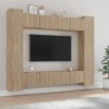 Gossi set dulap tv, 8 piese, stejar sonoma, lemn prelucrat
