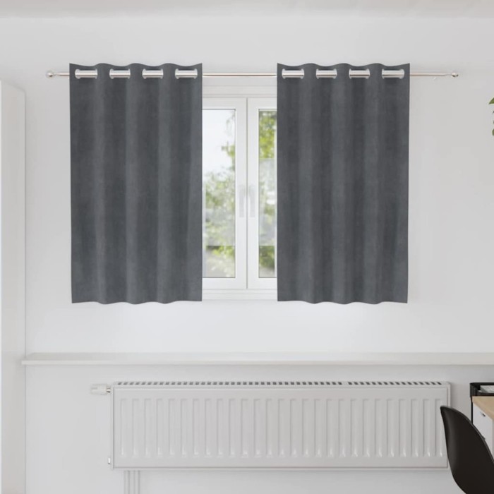 vidaXL Perdele cu perdele 2 pcs Gri deschis 140 x 140 cm Catifea