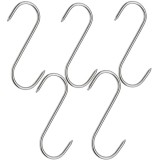 Set 5 Carlige Afumatoare Carne Inox 17cm IdeallStore&reg; Macelarie, Carlig Uscare/Afumat, Argintiu, Grosime 8mm, Rezistent Rugina
