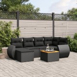 Cumpara ieftin Gossi set canapele de gradina cu perne, 7 piese, negru, poliratan