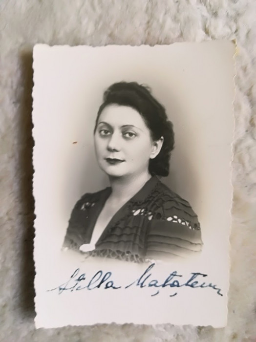 Foto STELLA MAȚAȚESCU anii 30-40 Opera Romana Bucuresti semnatura 9 x 6 cm