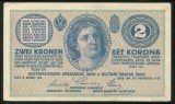 t702 UNGARIA AUSTRIA BANCNOTA DE 2 korona coroane 1914 XF