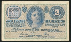 t702 UNGARIA AUSTRIA BANCNOTA DE 2 korona coroane 1914 XF