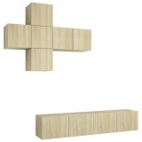 Cumpara ieftin Set dulapuri TV, 7 piese, stejar sonoma, lemn prelucrat
