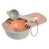 Set 5 linguri de măsurare din plastic, gri, cu suport de suspendare, CMCLASS