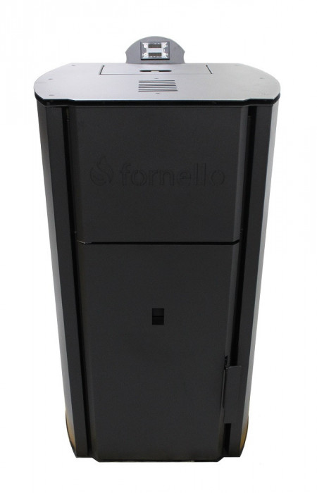 Centrala pe peleti Fornello Royal B BLACK 30 kw, complet echipat cu pompa de circulatie, vas expansiune, supapa de siguranta, buncar de peleti 30 kg,