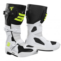 Cizme Enduro MX Shot Race 6 Black White Yellow Fluo