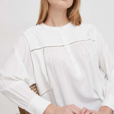 Pepe Jeans bluza femei, culoarea alb, cu imprimeu