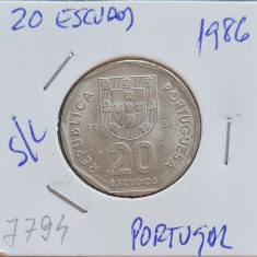 Portugalia 20 escudos 1986