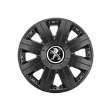 Set 4 Capace Roti 15 inchi (R15) Cosmos Negru, Compatibile cu Peugeot