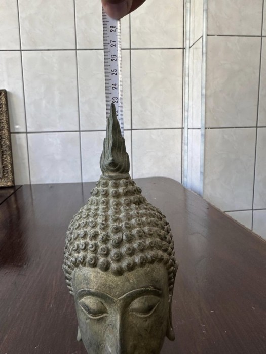 Cap vintage de Buda pe suport de lemn