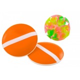 Set Minge cu Ventuze, Palete Pentru Prins Mingea, Portocaliu, 15 cm