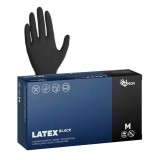 Manusi LATEX Negre ESPEON Fara Pudra pentru Tatuaje &ndash; Protectie si Confort - M - Negre