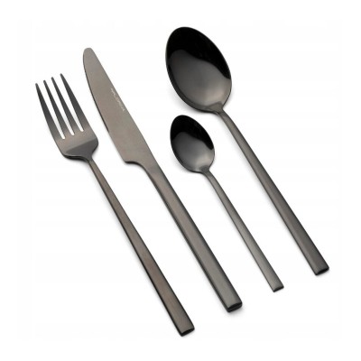 Set tacamuri pentru bucatarie din inox, design minimalist elegant, 6 persoane, 24 piese, Florina foto