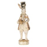 Cumpara ieftin Figurina Iepuras Paste polirasina alba aurie 6x8x20 cm