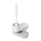 Set perie de toaletă Bewello, 225 x 100 x 135 mm, maner plastic, cap de perie din silicon, sistem depozitare, 2 sertare, Alb/Negru