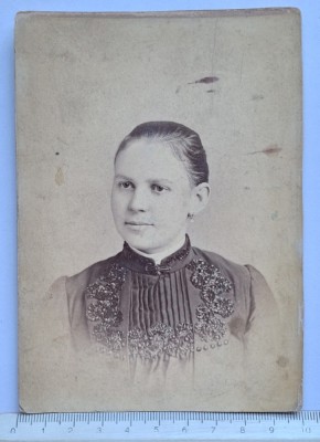 Cabinet card F. Ulrich &amp;ndash; portret damă &amp;ndash; New York 1880s &amp;ndash; original foto