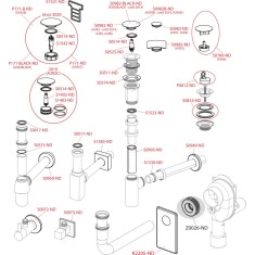 Ventil lavoar CLICK CLACK 5/4&amp;quot; metalic fara preaplin dop mare pentru lavoare din plastic și sticla