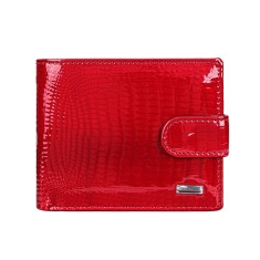 Portofel dama, BUSY LDY&amp;GTM&reg; Red Rouge, piele naturala lacuita, multiple compartimente, poza, carte de identitate, rosu