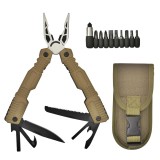 Cumpara ieftin Cleste multifunctional IdeallStore&reg;, Survival Gear, otel inoxidabil, 16 functii, 24 cm, bej, husa inclusa