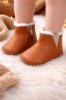 Cizmulite maro imblanite pentru bebelusi - Simply (Marime Disponibila: 3-6 luni
