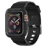 [Pachet Husa + Curea] Apple Watch 4 44mm Spigen Rugged Armor Pro - Black