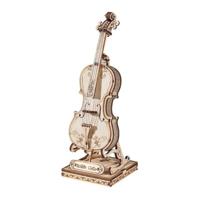 Puzzle 3D Violoncel, lemn, 58 piese, Rolife foto