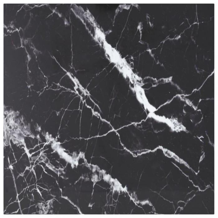 vidaXL Blat masă negru 70x70 cm 6 mm sticlă securizată design marmură