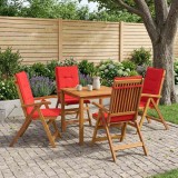 Cumpara ieftin Set de dining pentru gradina cu 5 piese 4-Locuri Rosu