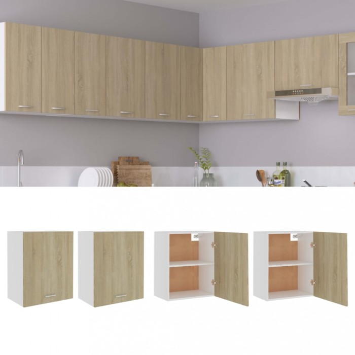 Gossi dulapuri suspendate, 2 buc., stejar sonoma, 50x31x60 cm, pal