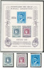 Argentina 1956 Mi 639/41 + bl 11 MNH - 100 de ani de timbre, Nestampilat