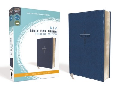 Niv, Bible for Teens, Thinline Edition, Leathersoft, Blue, Red Letter Edition, Comfort Print foto